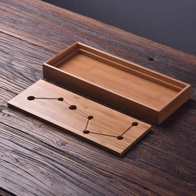 Bamboo Tea Tray Japanese Tea Set Chinese Kungfu Serving Vintage kuangfu Tray 11x4.6x1.38 inches Vintage Chinese Kungfu Tea Tray Gongfu Water Storage Table