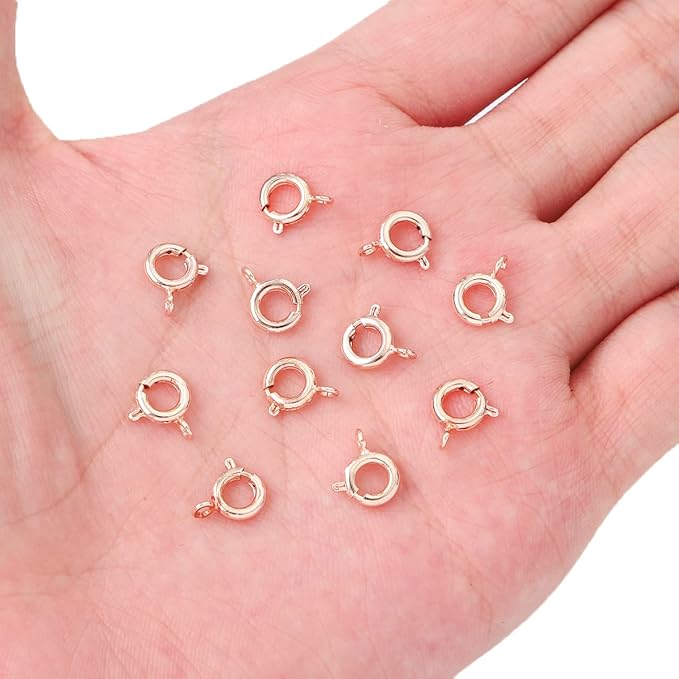 Rose Gold Plated Spring Clasps Non Tarnish 7mm 20pcs for Jewelry Making Findings
