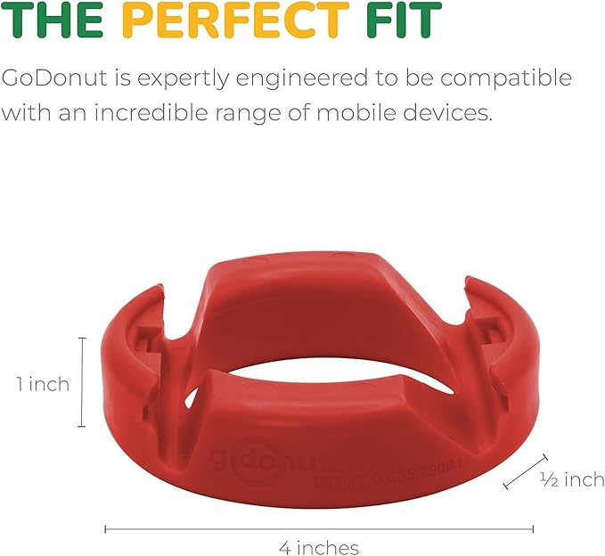 GoDonut – Phone Stand Original – Cell Phone Holder + Tablet Stand Desk Organizer – Compatible with Tablet, iPhone 17 16 15 14 Pro Max, Android & Most Smartphones - Red