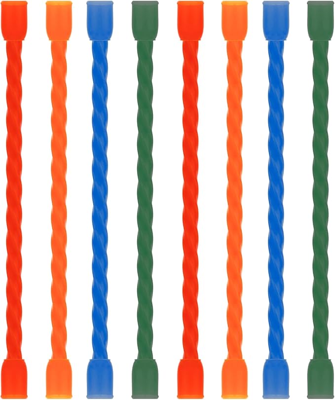 8PCS Silicone Cable Ties 4-Inch Reusable Twist Ties Steel-Core Cord Tie Straps Bendable Organizer All Purpose for Indoor Outdoor Bundling Holding Securing and Wrapping Cables (4 Colors)