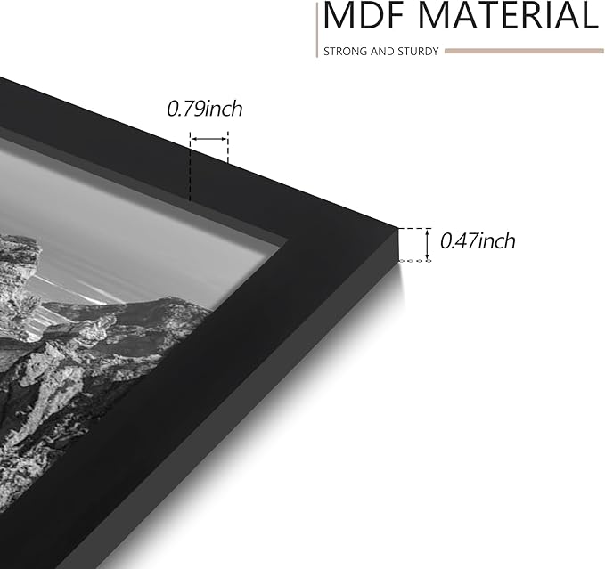 8x8 Picture Frame Set of 9, Photo Gallery Wall Frame Set, Display Pictures 4x4 with Mat or 8 x 8 Without Mat, Square Frame Picture Frames Collage Wall Decor, Black