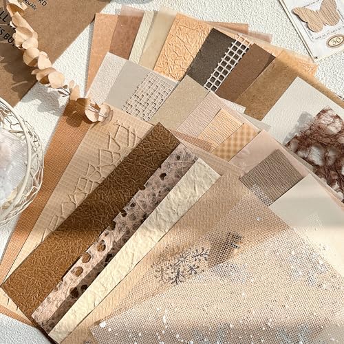 30 Pcs Large A4 Handmade Textured Scrapbook Paper Mesh Journaling Supplies - Image 2