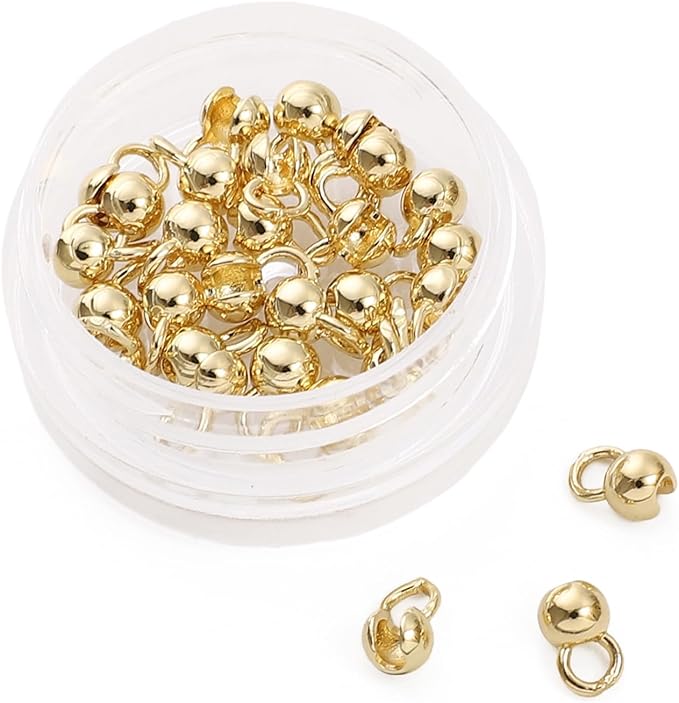 14K Gold Plated Open Crimp Beads 4x6mm 30pcs for Jewelry Making Findings