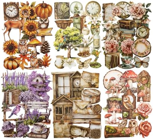 150 Pcs Vintage Cottagecore Stickers for Scrapbooking by Auriicleaf