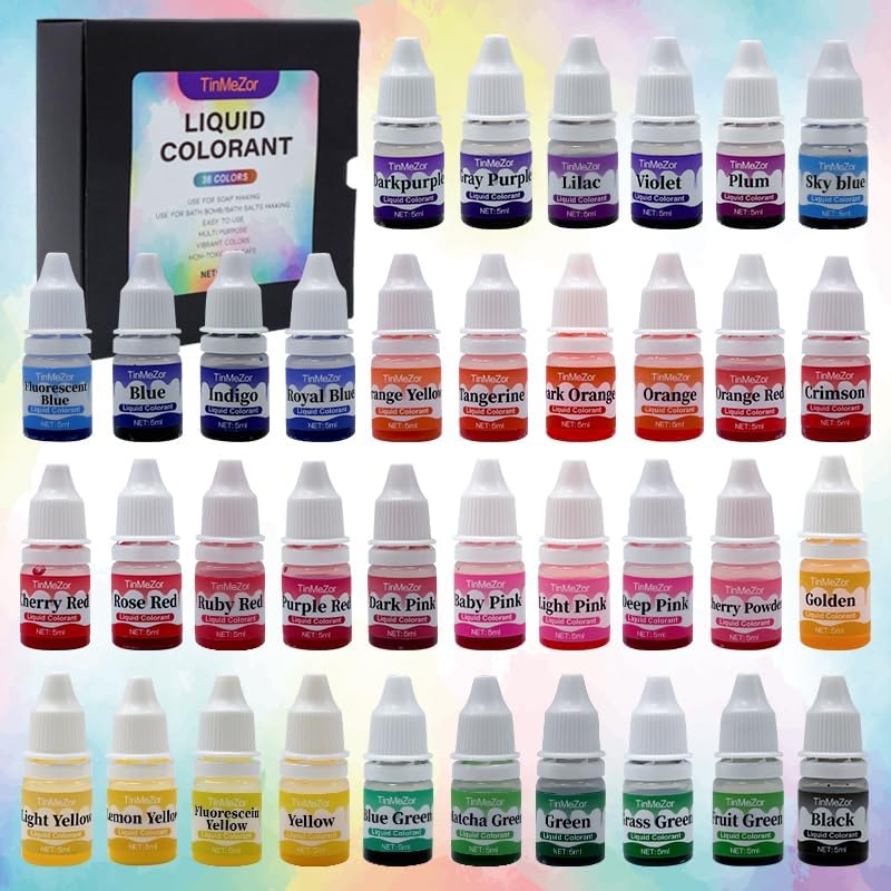 Soap Dye - Food Grade 36 Color,Liquid Kit for Soap Making by TinMeZorSkinCare