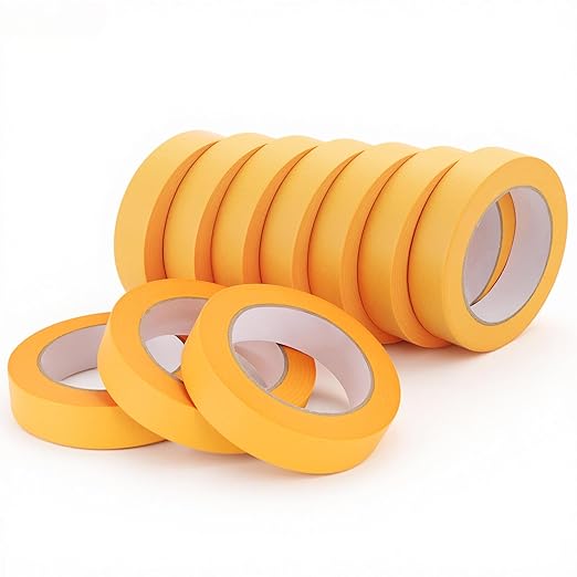 Lichamp 10 Bulk Pack 1 Inch Yellow Washi Tape, Decorative Paper Tape for DIY Crafts & Artist Arts, Painting, Decoration, 0.95 inch x 55 Yard per Roll, 10 Rolls, 1010YE (Total 550 Yards)