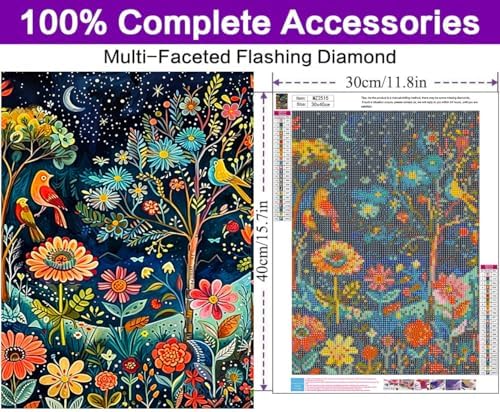 Diamond Art Kits for Adults, Night Garden Diamond Painting Kits for Adults - Image 4