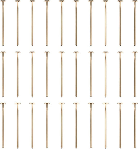 HARFINGTON 100pcs Flat Head Pins 0.63" 16mm Needles Bulk for Earring Pendant Necklace Bracelet Charm Jewelry Making Findings DIY Craft, Champagne Gold