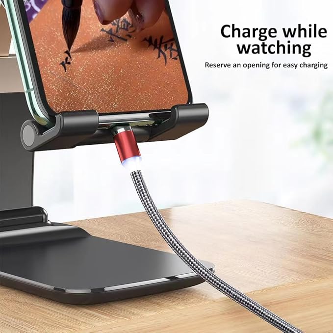 Mizi Portable Cell Phone Stand for Desk - Height & Angle Adjustable Mobile Foldable Holder, Compatible with iPhone 17 16 15 14 13 12 11 Pro Max, Galaxy S25 S24, All 4–10" Devices - Black