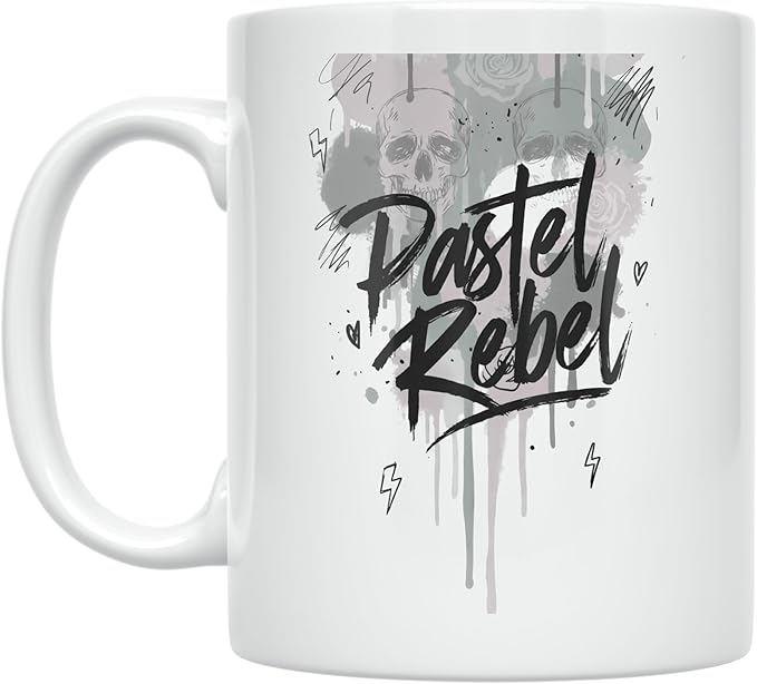 Pastel Rebel Aesthetic - Teens - 11 oz White Ceramic Coffee Mug - Soft Edgy Style