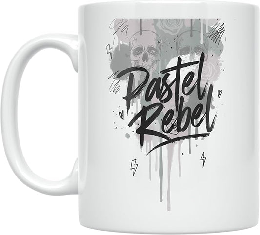 Pastel Rebel Aesthetic - Teens - 11 oz White Ceramic Coffee Mug - Soft Edgy Style
