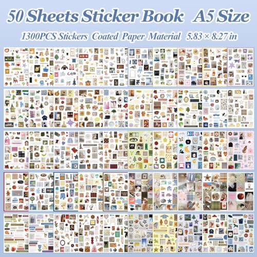 Stickers Book for Scrapbook Supplies,1300+ Vintage Stickers for DIY Crafts - Image 2