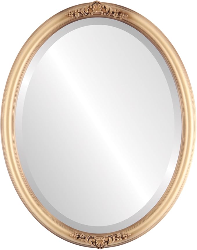 OVALCREST Oval Beveled Wall Mirror for Home Decor - Contessa Style - Desert Gold - 18" x 14"