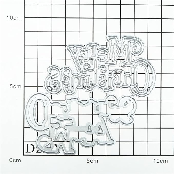 DzIxY Shadow English Words Merry Christmas Metal Cutting Dies for Card Making Kit Embossing Paper Die Cuts Set Scrapbook Stencils Supplies Machine Templates