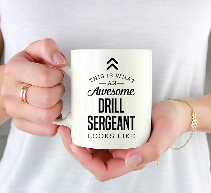 Andaz Press 11oz. Ceramic Coffee Tea Mug Thank You Gift, This is What an Awesome Drill Sergeant Looks Like, 1-Pack