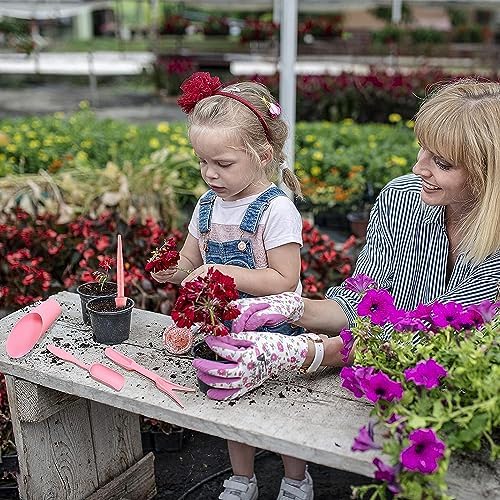 Melphoe 25Pcs Mini Garden Hand Transplanting Succulent Tools Set, 39.4" Thickened Repotting Mat & Plant Tag, Miniature Planting Indoor Fairy Care, Potting, Cactus, Houseplant Bonsai Tool Kit (Pink) - Image 6