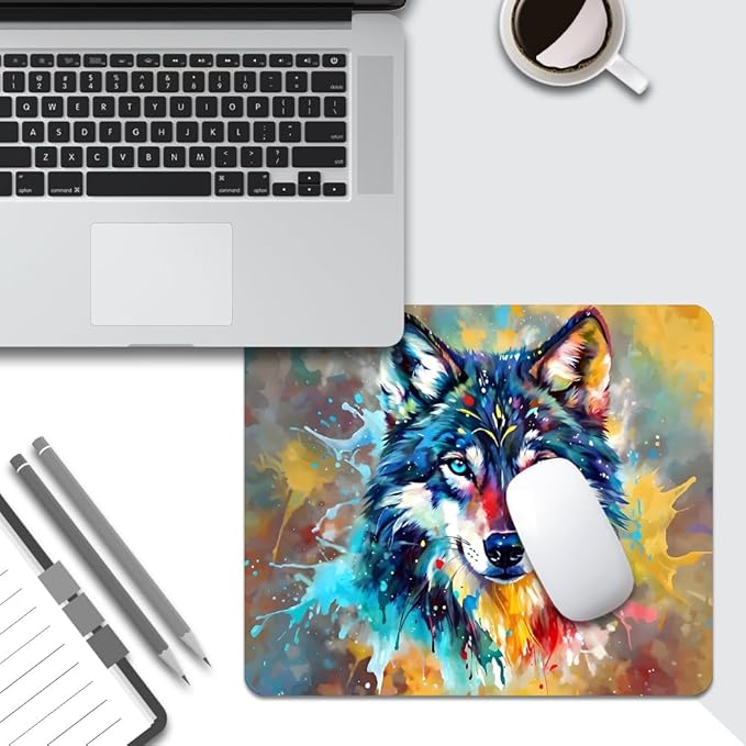 Graffiti Wolf Texture Mouse pad, Square Waterproof and Anti Slip Mouse pad for Office laptops