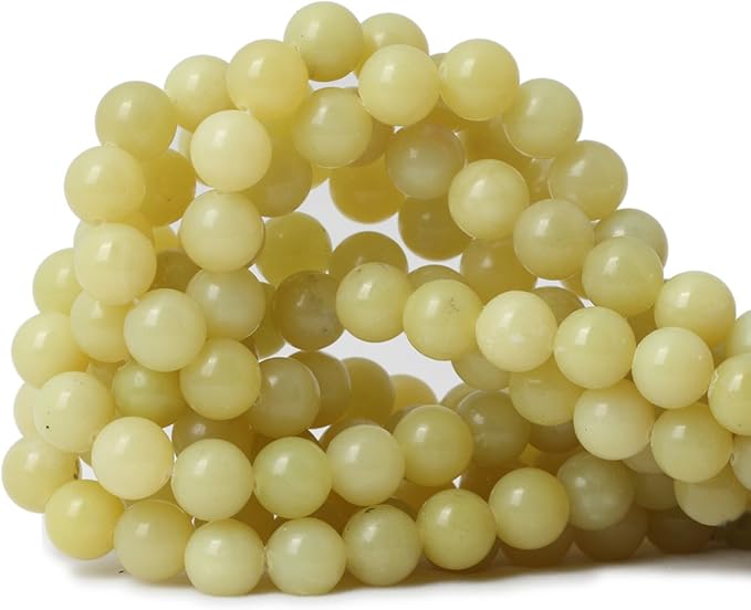 35PCS 10mm Natural Yellow Lemon Jade Gemstone Round Loose Beads for Jewelry Making DIY Findings 1 Strand 15"