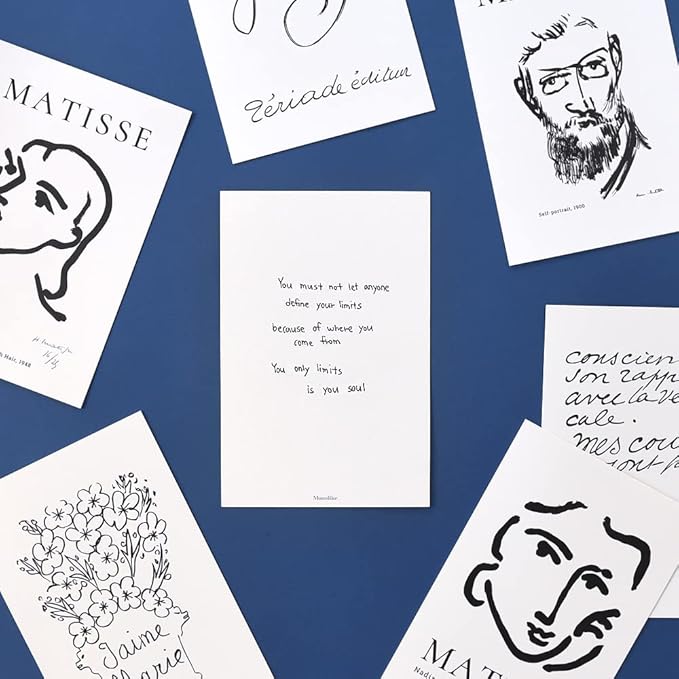 Monolike Henri Matisse Drawing Single card - mix 12 pack, It consists of 12 famous paintings by Henri Matisse.