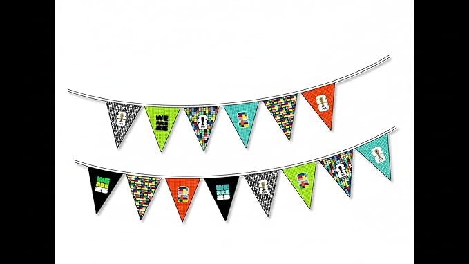 FIFA World Cup DIY Canvas Bunting Kit – Soccer Fan Fabric Craft Project – Includes 24" x 43" Multicolor Fabric Panel, Backing, Binding & Instructions – Create 11ft Handmade Wall or Party Decoration