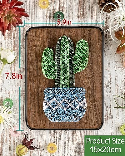 BAZIMA DIY String Art Kit for Beginner,DIY Cactus Craft Kit,Unique Gift,Craft Kit for Holidays - Image 3