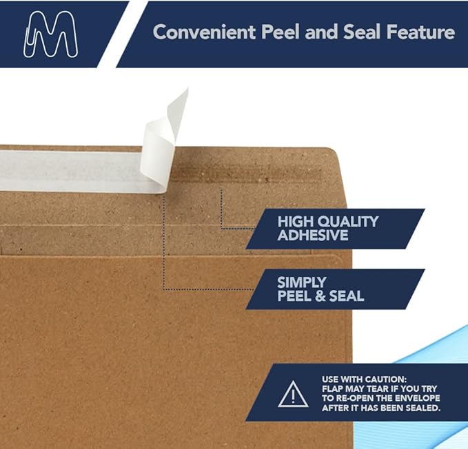 MOS A2 Kraft Envelopes 4.4 x 5.75 Inch 100 Pack — Brown Self-Seal Heavyweight Invitation Envelopes for Greeting Cards, RSVP, Card Making, Wedding Invitations, Business Mailings