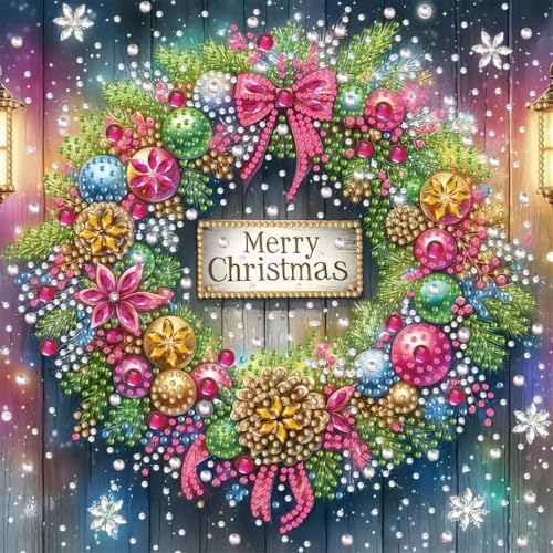 Christmas Wreath 5D Diamond Art Painting Kits for Adults 12 x 12 inch by Unknown