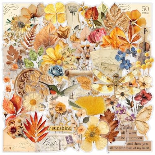 50PCS Transparent Flora Scrapbook Stickers, Flower-G by Unknown