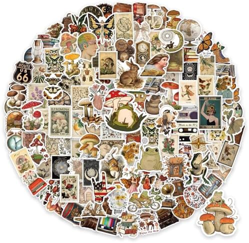 300 PCS Vintage Stickers, Aesthetic Waterproof Vinyl Stickers for Scrapbook Journaling Planners and Journals, Cottagecore Retro Sticker Pack for Water Bottles Laptop, Scrapbooking Supplies for Adults by BARRELTREE
