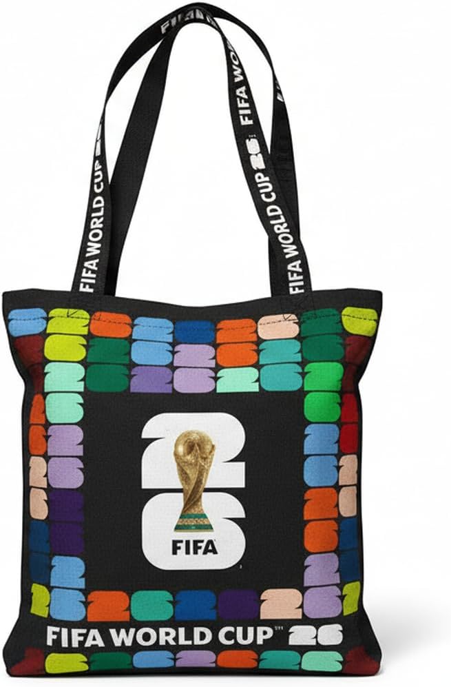 FIFA World Cup DIY Canvas Tote Bag Kit – Soccer Fan Fabric Craft Project – Includes 24" x 43" Printed Canvas Panel & Instructions – Create a 16" x 15" Reusable Tote for Everyday Use or Gifts