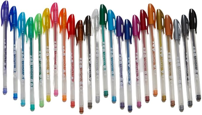 Disney Lilo and Stitch Gel Pen Set for Kids, 24 Pack with Glitter Gel Pens, Cute Pens for Girls and Boy