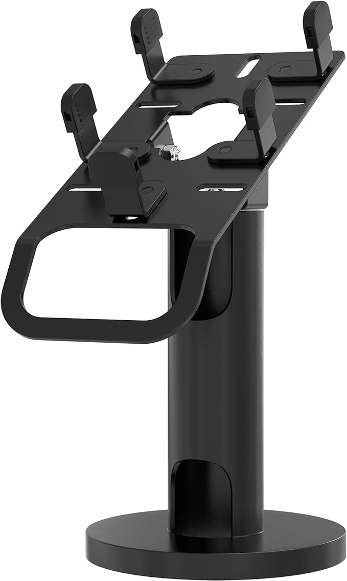 CTA Digital Universal Credit Card Reader Stand - Universal Rotating Card Reader Terminal Stand for Verifone, Ingenico & Pax POS Stations - Bolt Down or Adhesive Anti-Theft Security - Easy Install