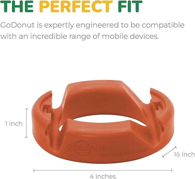 GoDonut – Phone Stand Original – Cell Phone Holder + Tablet Stand Desk Organizer – Compatible with Tablet, iPhone 17 16 15 14 Pro Max, Android & Most Smartphones - Orange
