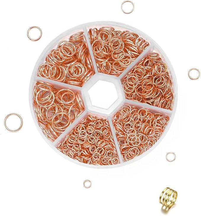 1051Pcs O Ring Connectors Metal Open Jump Rings Set Golden 304 Stainless-Steel Jump Rings for Jewelry Making Connectors (4mm 5mm 6mm 7mm 8mm 10mm)