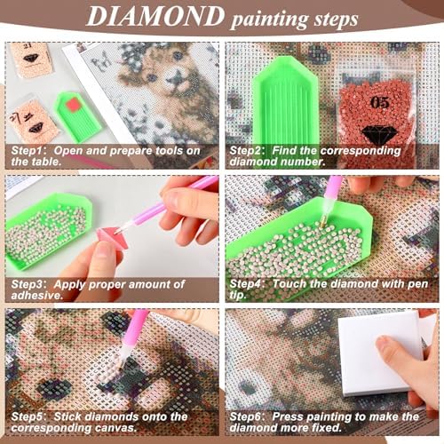Chunful 6 Pcs Highland Cow Diamond Art Kits for Adults, Baby Cow Diamond Painting Kits for Beginners Crafts Aesthetic Room Decor 5d Craft Wall Decor for Home, 10 x 11.8'' - Image 2