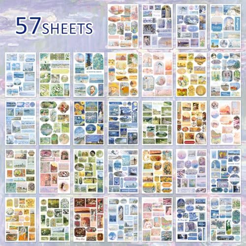 Vintage Oil Painting Scrapbook Sticker, Journaling Supplies for Junk Journal, 500+ Scrapbooking Washi Stickers & 25 Ephemera Papers Art Scrapbook Supplies for Adults Teens Women Girls Junk Journal - Image 4