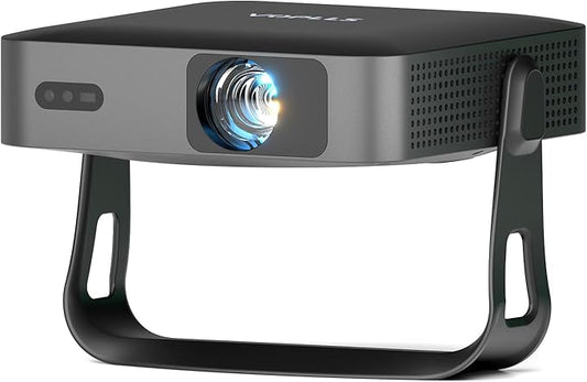 Thinnest 2.24" Smart Mini Projector with WiFi and Bluetooth, Auto Focus & Keystone Portable Outdoor Projector, VOPLLS 4K Support Home Movie Projector