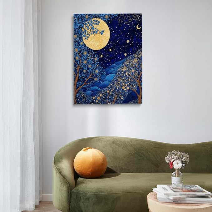 William Morris wall art Print,William Morris Poster,Vintage Poster,William Morris Moon & Stars Print,Vintage Wall Art,Textiles Wall Art for Bedroom Kitchen Living Room Office 20x30in Unframed poster