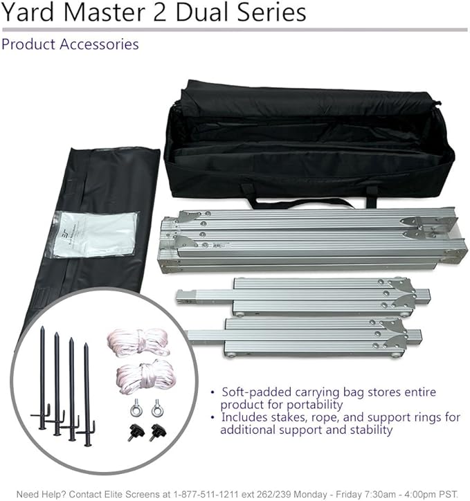 Elite Screens Yard Master 2 DUAL Projector Screen, 120-INCH 16:9, Front and Rear 4K/8K Ultra HD, Active 3D, HDR Ready Indoor and Outdoor Projection, OMS120H2-Dual |US Based Company 2-YEAR WARRANTY