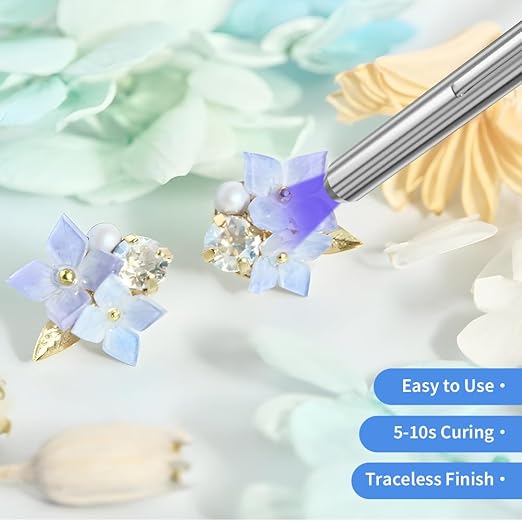 UV Resin Kit with Light, Curing & Bonding in Seconds, 90g/3oz Transparent UV Glue with UV Flashlight for Plastic, Resin, Acrylic, Glass Bonding & Repairing(30g*3)