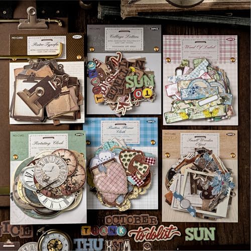 300Pcs Vintage Aesthetic Stickers for Scrapbooking, 6 Themes Cute Linen Textured Scrapbook Stickers for Adults, Junk Journal Supplies, Journaling,Card Making, Notebook, DIY - Image 2