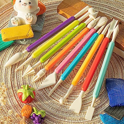 UUSYCUN 9PCS Clay Tools for Kids & Adult, UUSYCUN Plastic Air Dry Clay Tool Kit, Double-Head Sculpting Tools for Pottery, Polymer, Air Dry Clay, Modeling, Shaping, Cake Decoration - Image 6