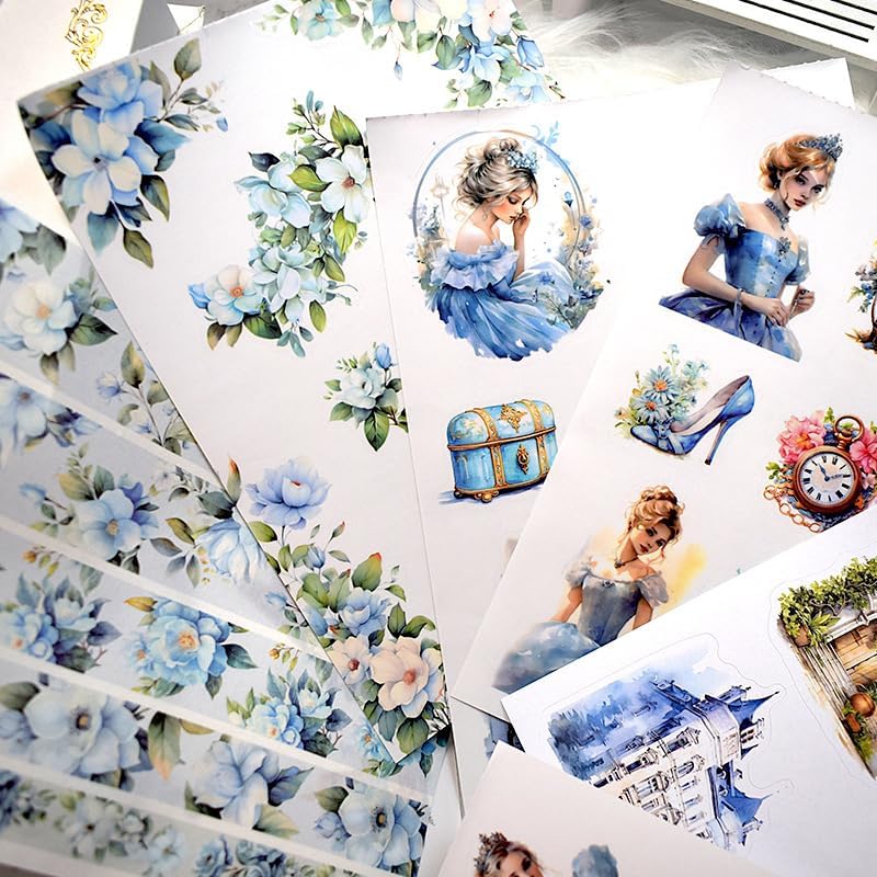 Alideco 20pcs Vintage Scrapbook Stickers Europe and The United States Figure Flowers Sticker Book for Adults Sticker journaling Stickers for Scrapbooking (menghuanxianjing) - Image 7