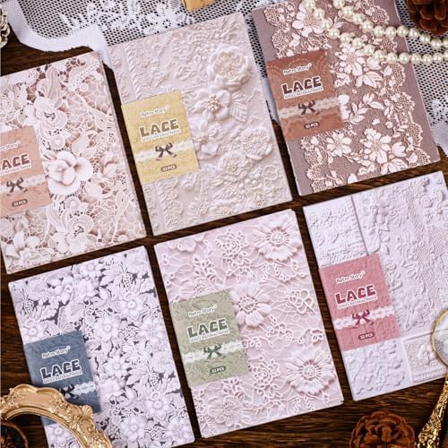 Alideco 180pcs Vintage Literary Lace Scrapbooking Paper for Adults Journaling Supplies, Decorative Paper for Junk Journals(leisi) by Alideco