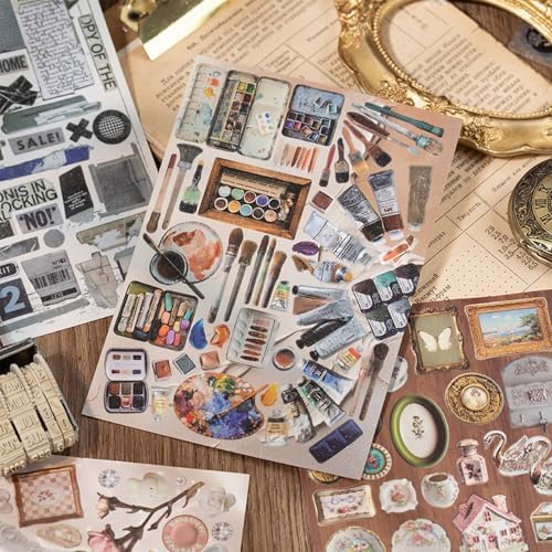 800+ Pcs Y2K Sticker Book - 30 Sheets Vintage Cut-Out Stickers for Junk Journals & Scrapbooking | Retro Ephemera Pack, Journaling Supplies, Craft Embellishments - Image 3