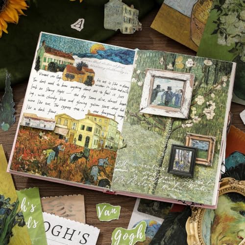Aesthetic Oil Painting Sticker Book, 500+ Vintage Scrapbook Stickers for Adults and 20 A5 Scrapbook Papers, Ephemera Sticker Book for Junk Journal Supplies, Washi Stickers for Journalingg Scrapbooking - Image 7