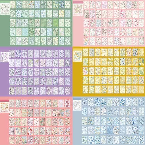 12 Sets 600 Sheets Vintage Floral Stickers, Aesthetic Sticker Book for Journaling, Different Flower Themes Scrapbook Supplies Ideal DIY Decorative Gifts for Women Girls Adults Teens Junk Journal - Image 3