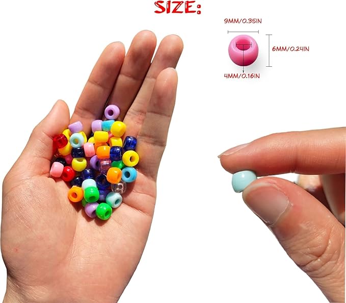LIS HEGENSA Pony Beads Bulk,Kandi Beads for Necklace Jewelry Making Hair Braiding,Bracelets Making Kits,Hair Bead,Bracelet Plastic Bead for Crafts Braids Girls(48 Color,2200PCS)