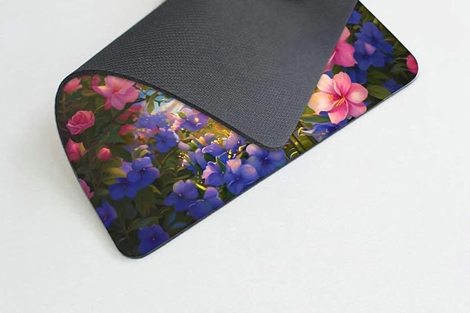 Square Mouse Pad Flower Hummingbird,Gaming Mouse Pads for Desk,Soft Computer Waterproof Non-Slip Mouse Mat