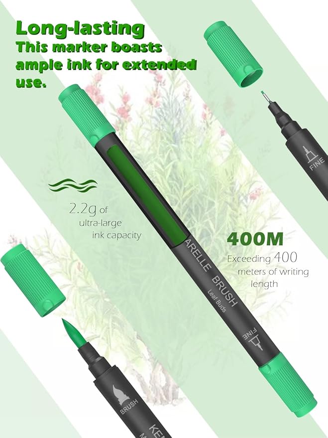 Markers for Adult Coloring Books: 120 Color Dual Tip Fine & Brush Pens - Water-Based Coloring Marker for Adults Drawing Sketching Bullet Journal Writing Lettering No bleeding